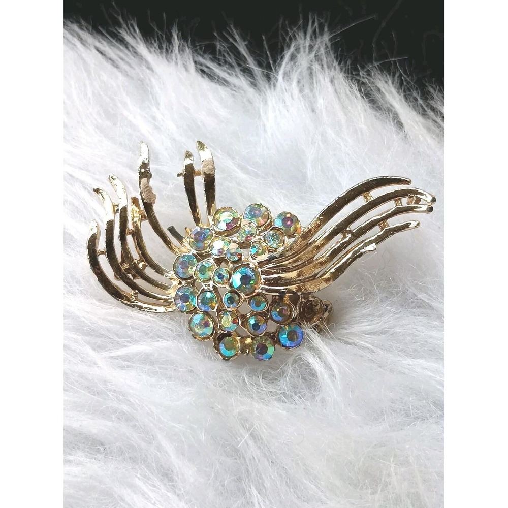 Aurora Borealis Mid Century Brooch Pin - Picture 1 of 5